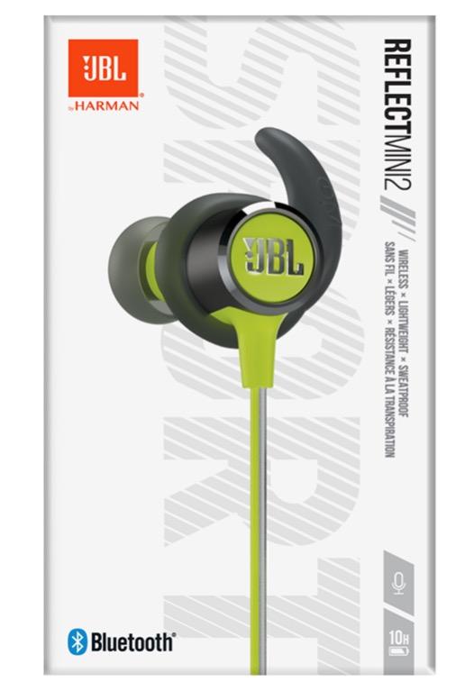 Discolor JBL Reflect Mini2 BT Sport Green Audio Earphones on