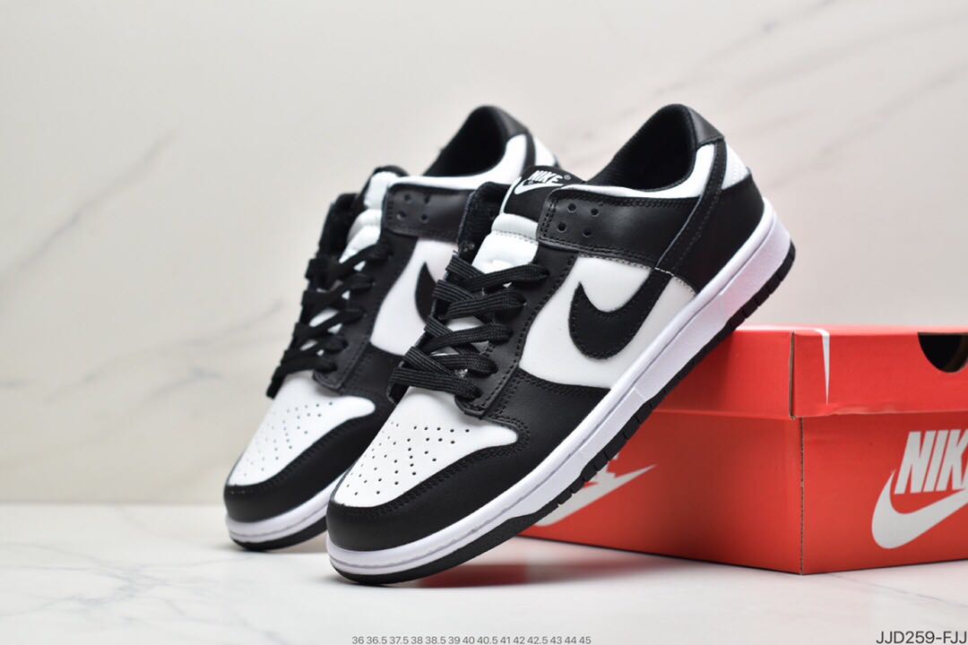 nike dunk low black white 38