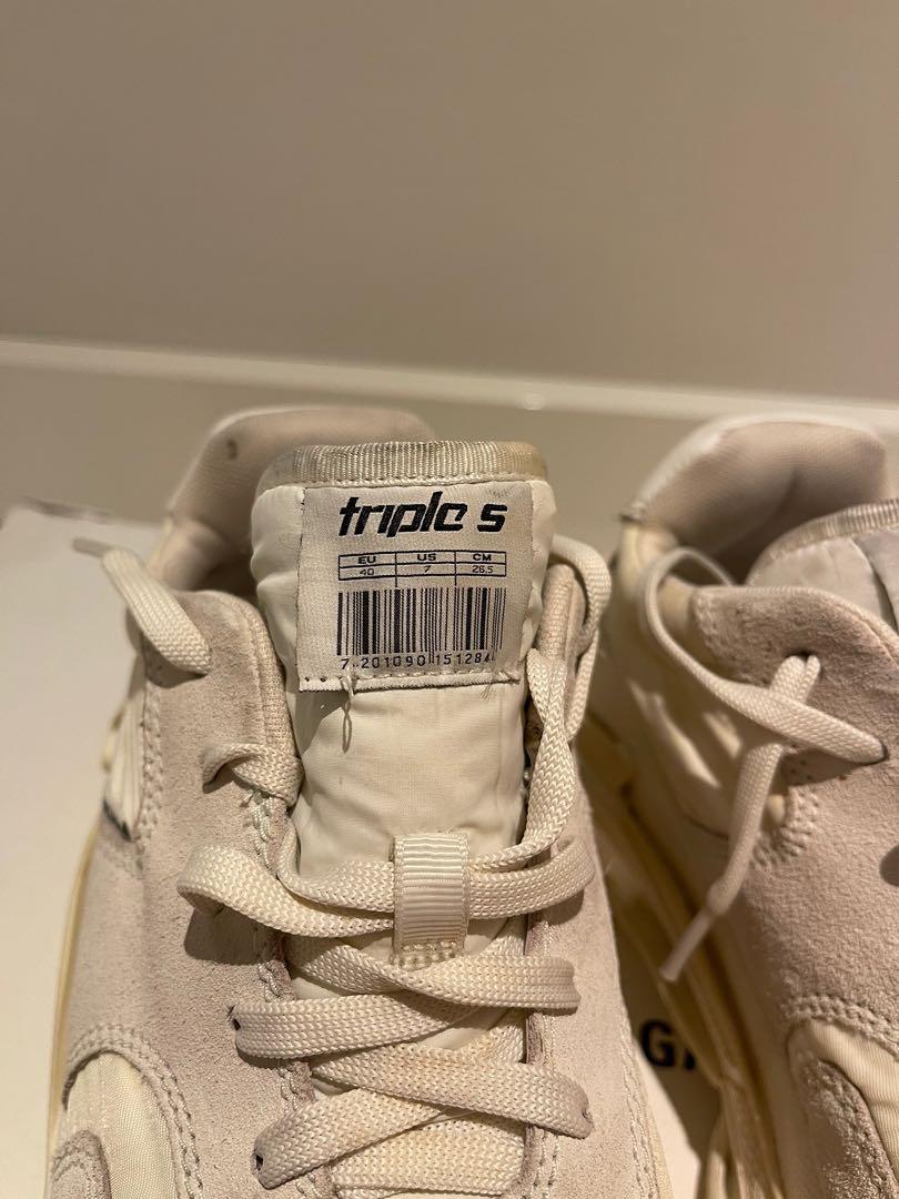 Triple s top off white