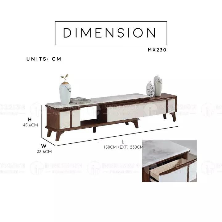 Extendable Marble Top TV Console / Coffee Table, Furniture & Home