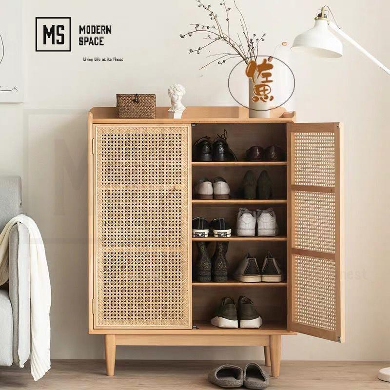Rattan shop shoe rack