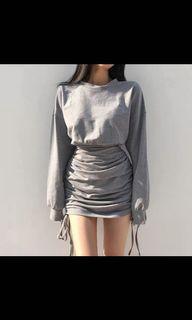 Grey pull string dress