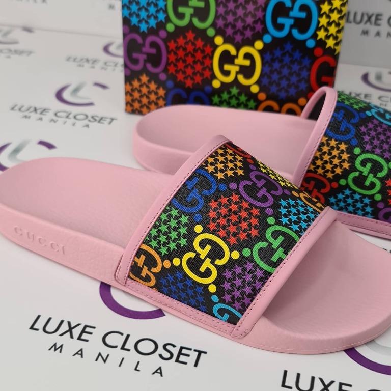 Gucci psychedelic slides discount womens