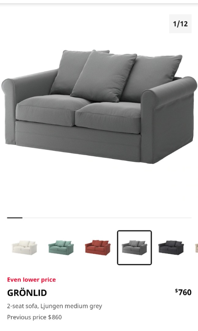 IKEA Gronlid Grey Sofa, Furniture & Home Living, Furniture, Sofas on