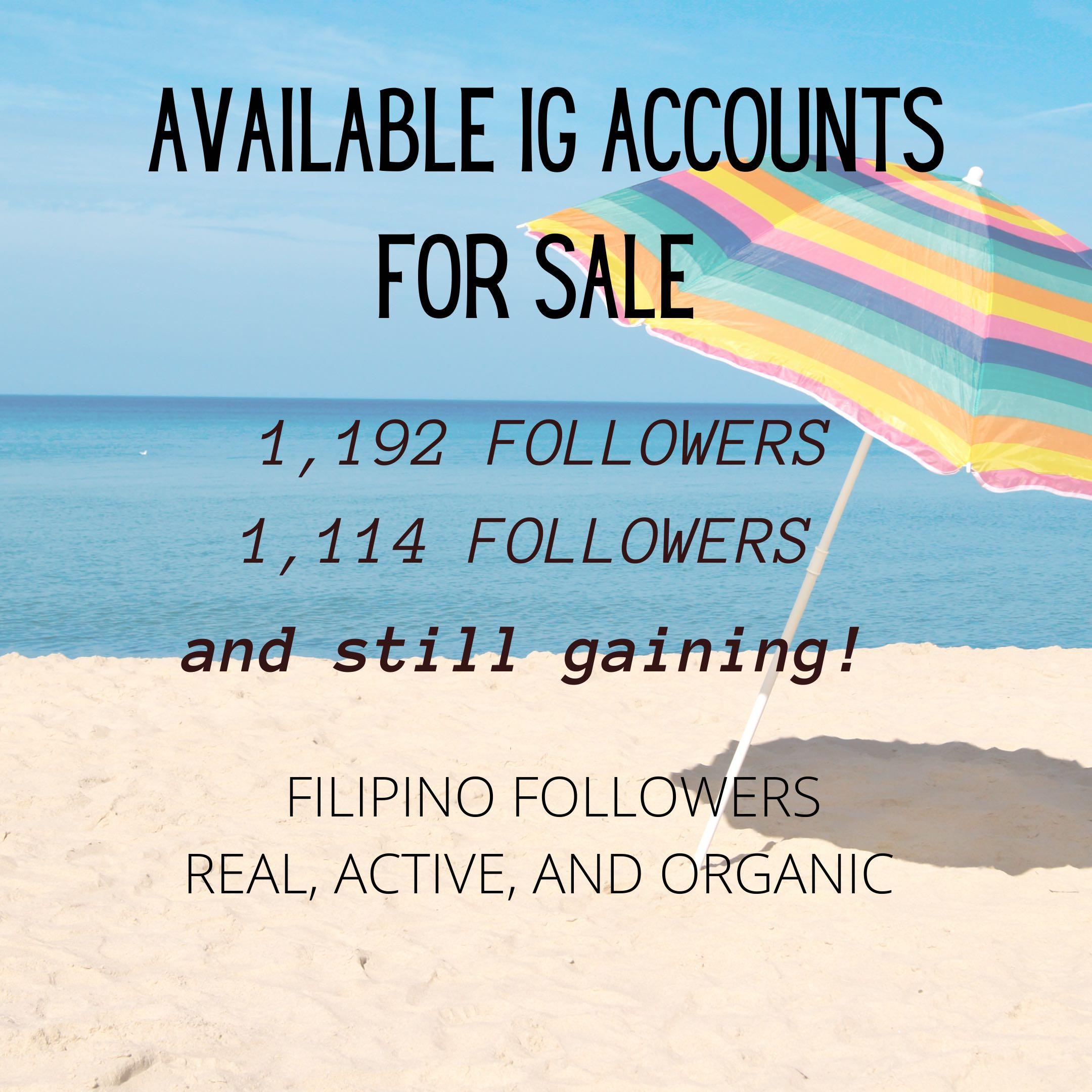 Instagram (IG) Accounts For Sale (Category: Community) located in Marikina City. Submitted by fashionfindsmanila (Listing ID 1099411656, Image 1). Description: My Instagram accounts are for sale if you're a new online seller or influencer who wants immediate exposure. Followers are real and active Filipinos who have grown organically (no bots or third-party software used). I will give you full access to the account after your purchase, and you wi