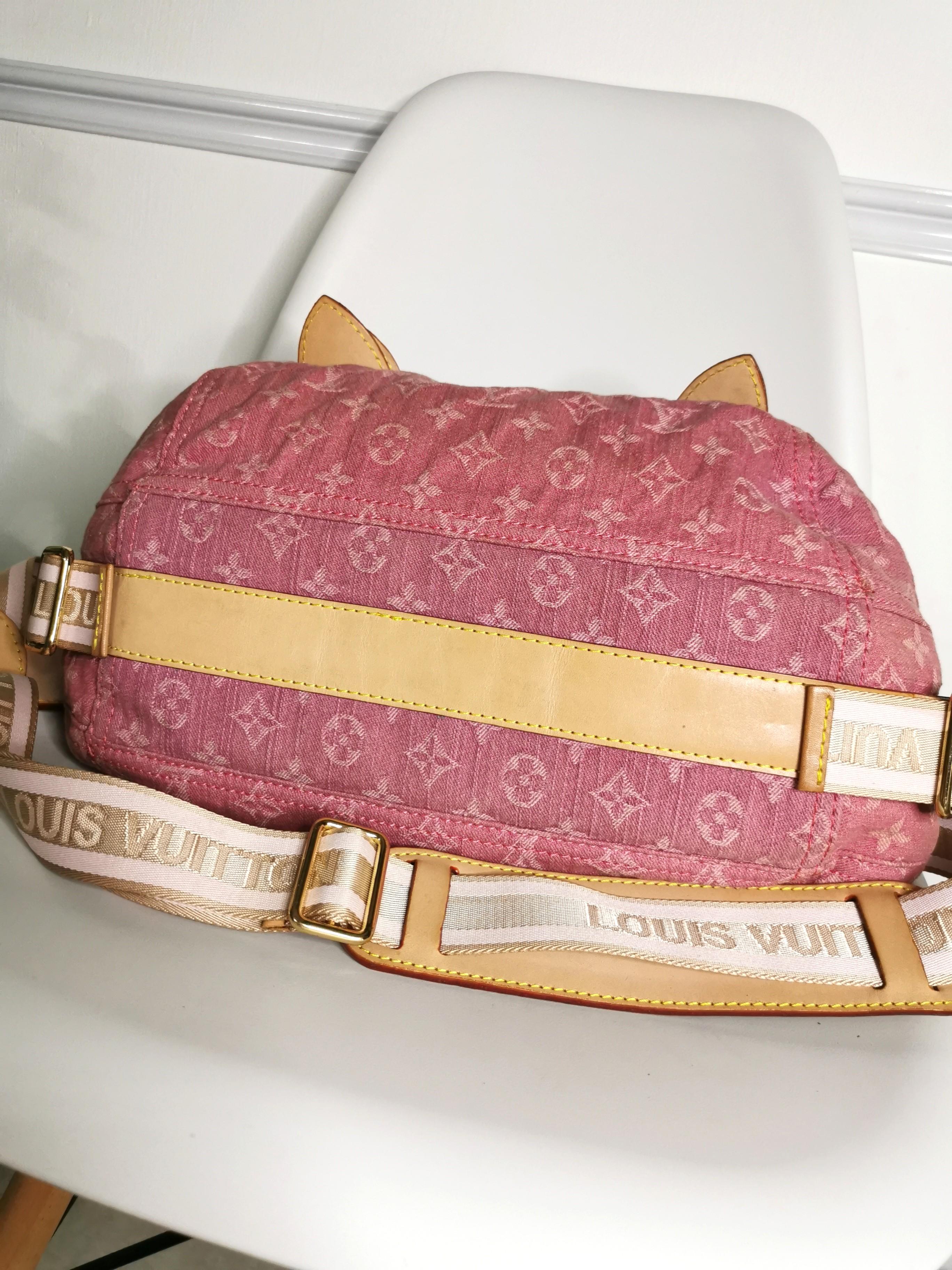 Louis Vuitton Beige/Burgundy Monogram Denim Sunrise Bag Louis Vuitton