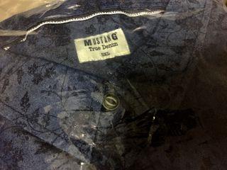 Men's Blue Shirt Plus Size 5XL (Dark Blue Shirt) NEW / Denim Shirt / Flowery Blue Shirt / Oversize Shirt after Shoulder Surgery