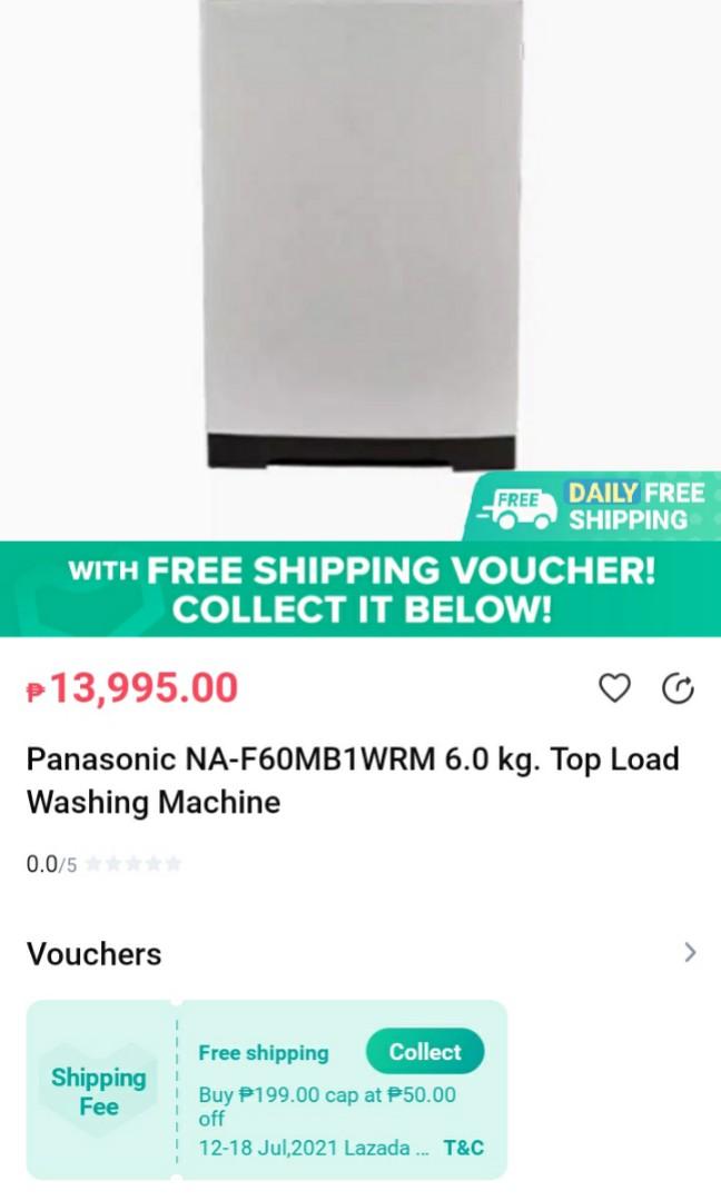 Panasonic NAF60MB1WRM Fully Automatic Washing Machine, TV & Home