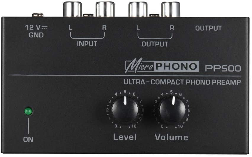 PP500 Mini Phono Turntable Preamp Preamplifier with Level and Volume