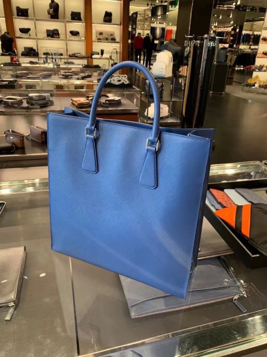 Prada North South Saffiano Leather Tote Bag