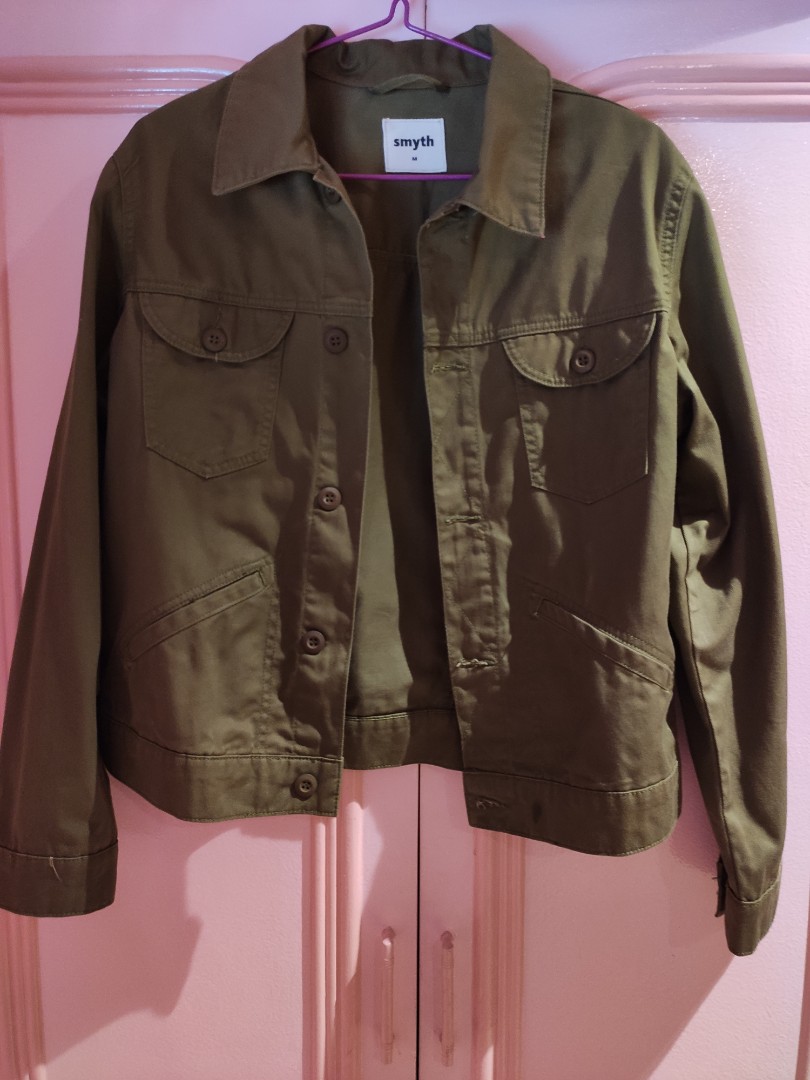 Smyth Army Green Denim Jacket, Women's Fashion, Coats, Jackets and ...