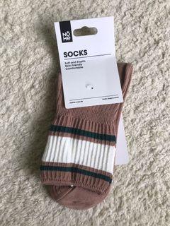 Striped Beige-Green-White High Socks