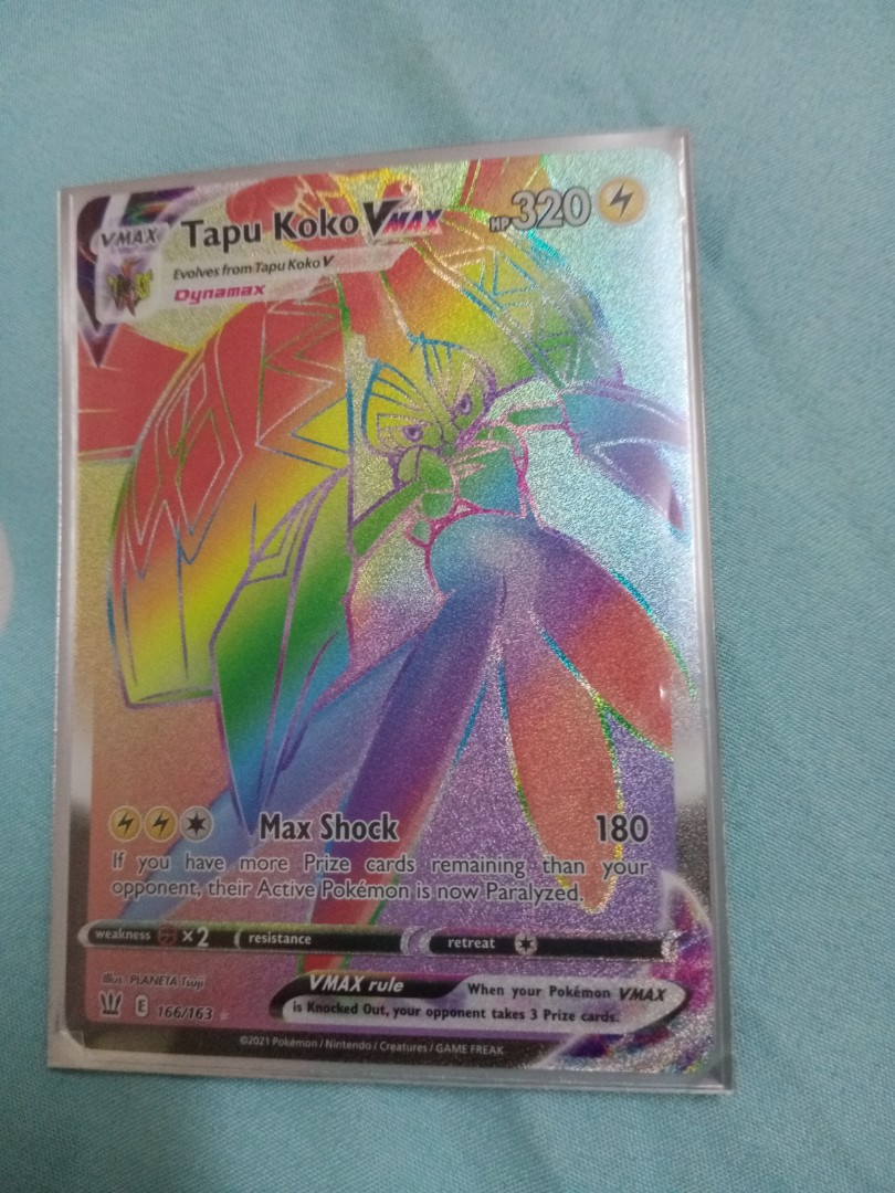 Tapu Koko VMAX Rainbow Shiny Holographic UV Printed Plastic Card