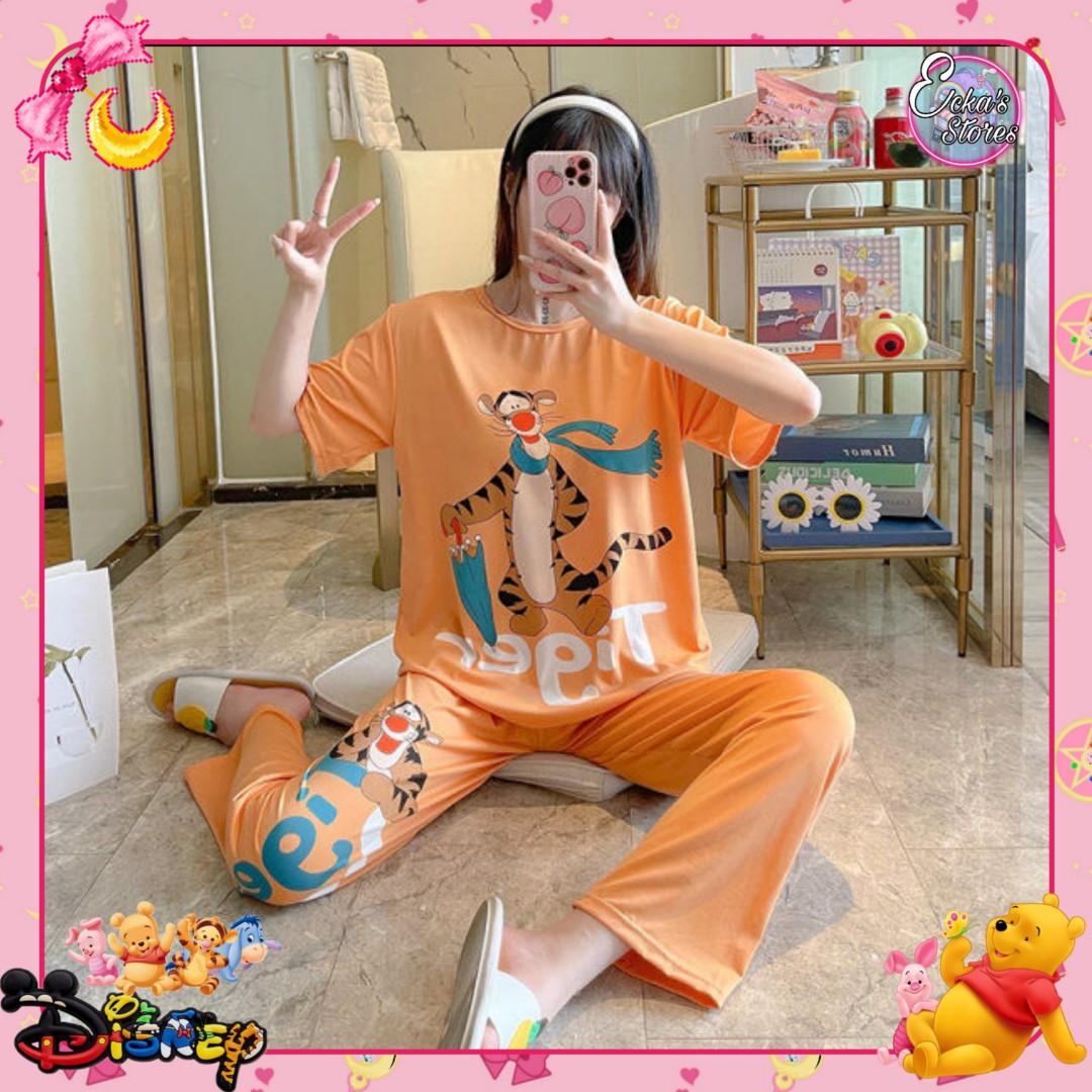 Terno Pajama for adult Freesize Cotton Sleepwear Cartoon nightwear