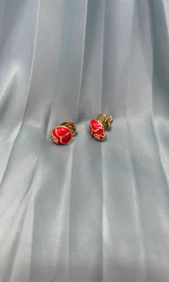 Tory Burch Beetle earrings with enamel dripping black diamond studs,  Women's Fashion, Jewelry & Organisers, Earrings on Carousell