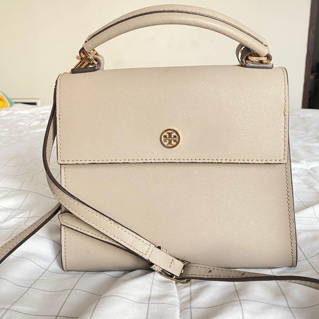 Tory Burch Parker Small Satchel French Grey Fesyen Wanita Tas