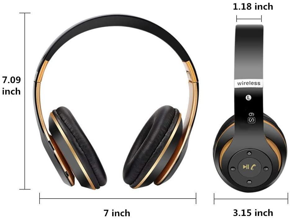 6S Wireless Headphones Over Ear Hi Fi Stereo Foldable Wireless