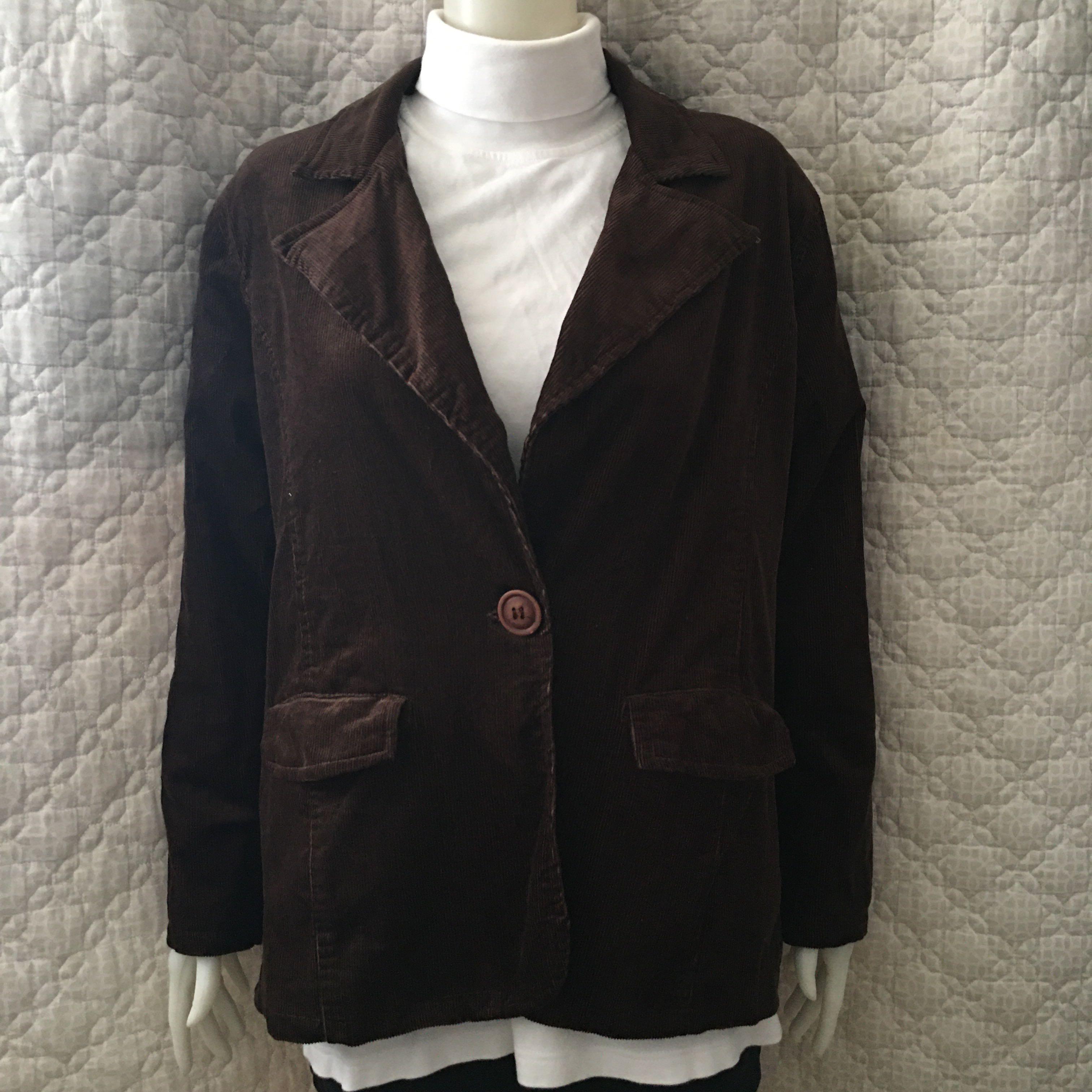 Anne dark brown corduroy jacket coat (Category: Coats, Jackets and Outerwear) located in Calamba. Submitted by messymaria (Listing ID 1100985710, Image 2). Description: - Fits S-M - preloved - excellent condition / no flaws - what u see is what u get - Price: Php 350 + SF.