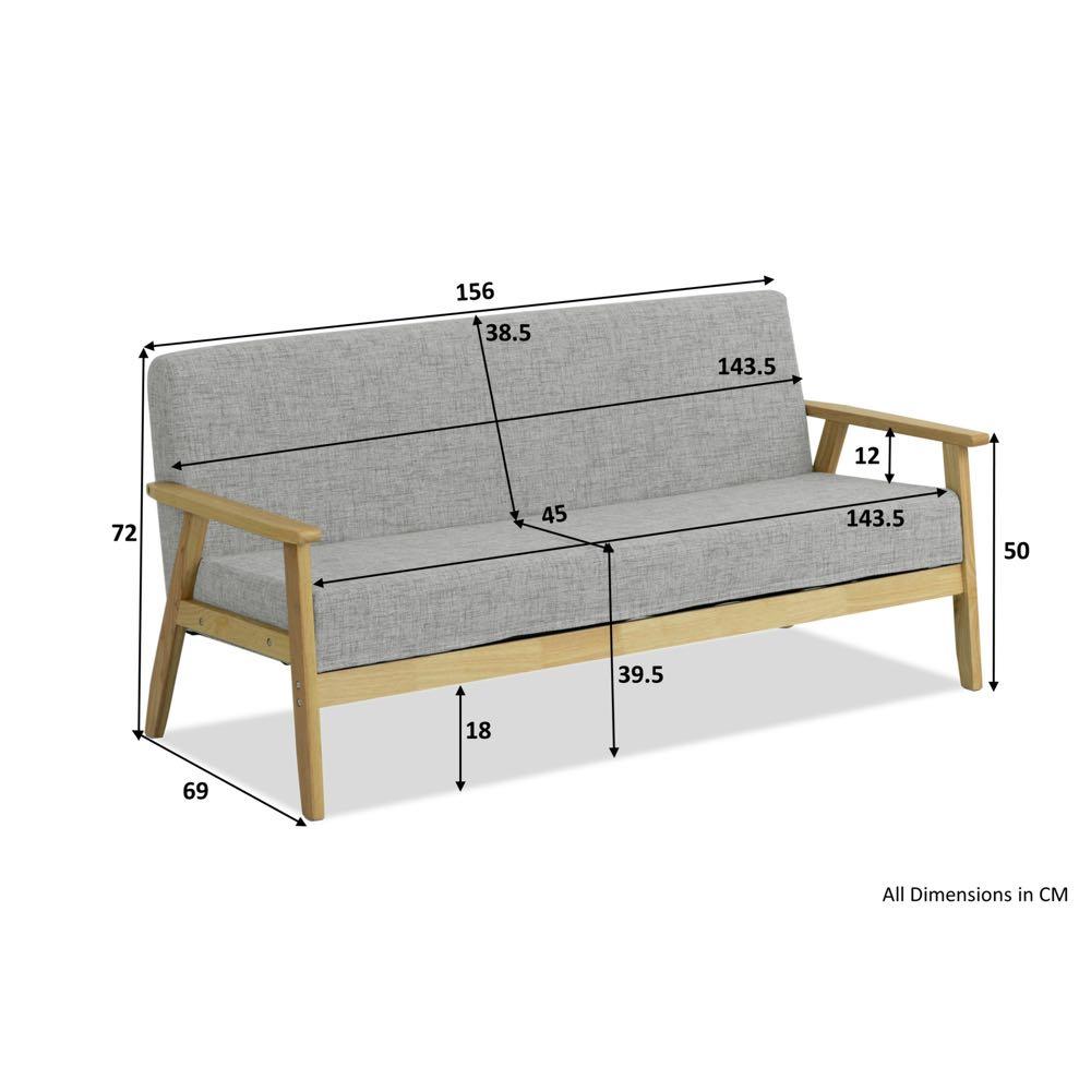 [Assembled] Hans 3 Seater Sofa (OffWhite), Furniture & Home Living