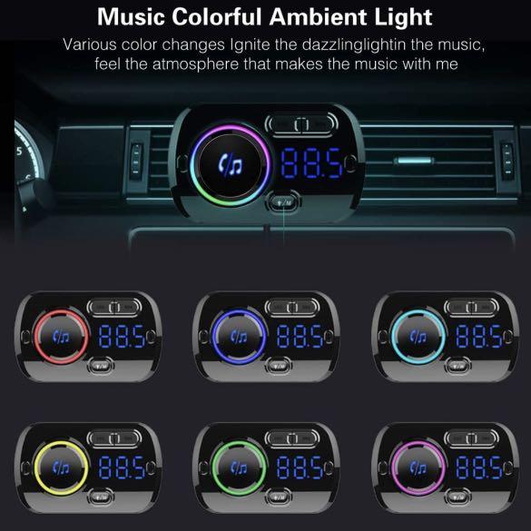 Bluetooth Car Charger, BC49BQ Wireless Bluetooth Car Kit, Fast Charging