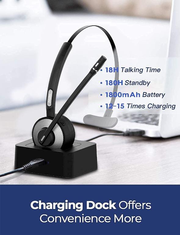 Bluetooth Headset YAMAY Wireless Headset with Microphone Noise