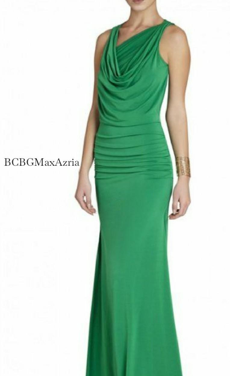 bcbg satin draped back maxi dress