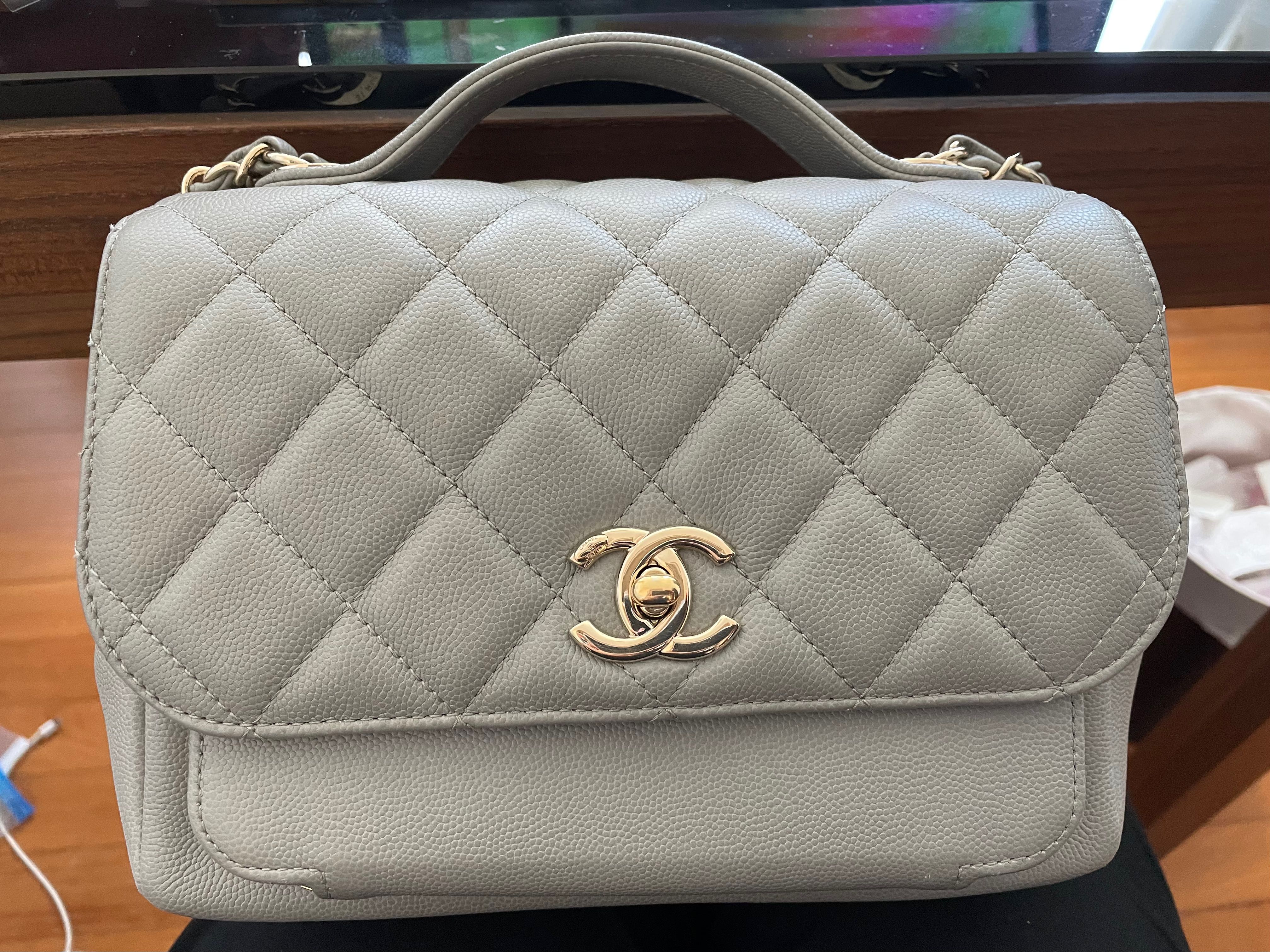 Bag Mad Boutique - New Chanel LGHW Dove Grey Caviar Small Business Affinity,  PM for more pics or info, £2740⭐️ Available to purchase below