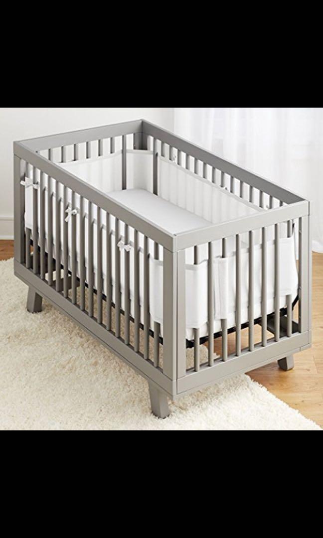 Crib bumper mesh in white, Babies & Kids, Baby Nursery & Kids Furniture