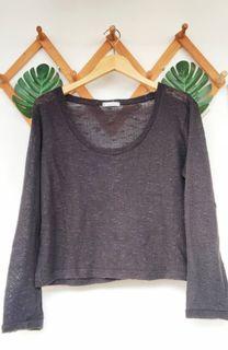 FREEONGKR Crop Top Rajut Hitam