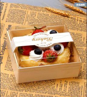 Disposable Square Baking Wooden Dessert Box (1pc $2.90)