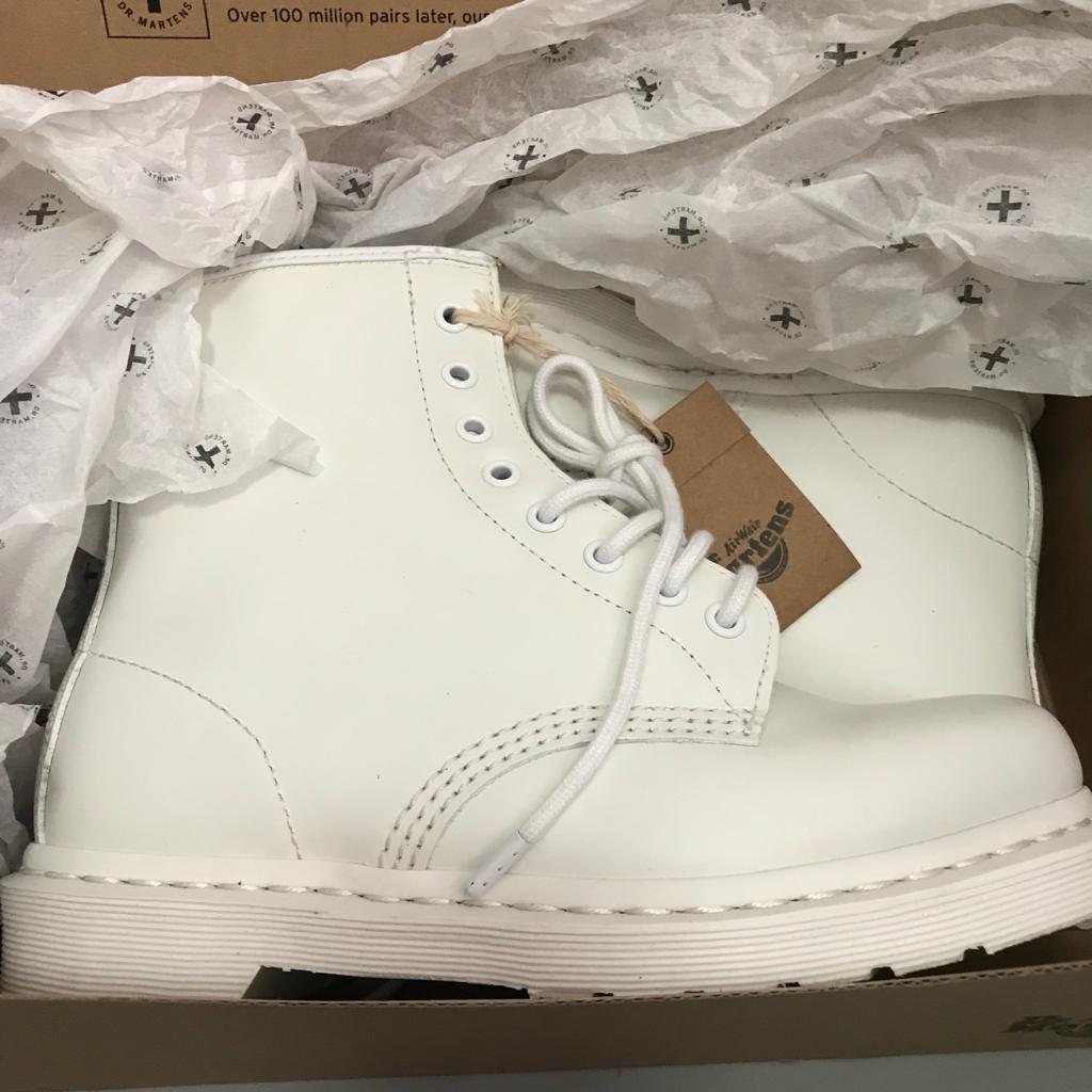 All white top doc martins