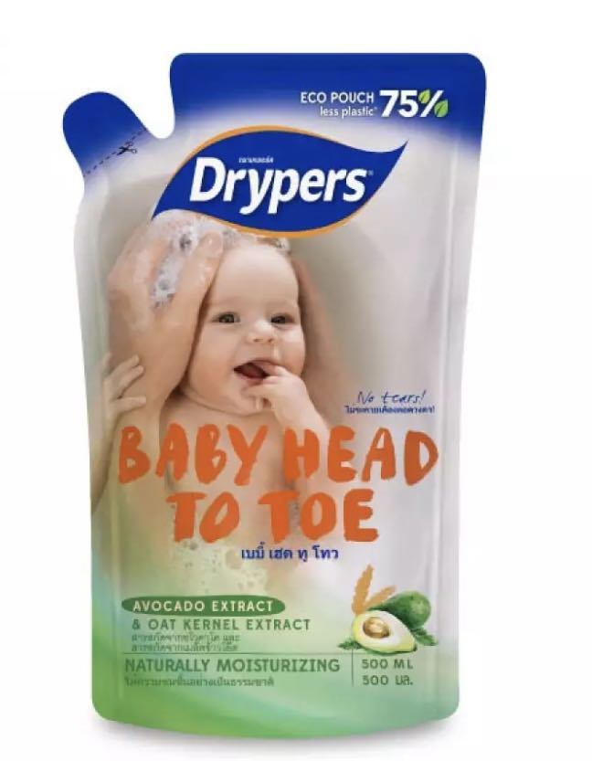 Drypers head hot sale to toe wash