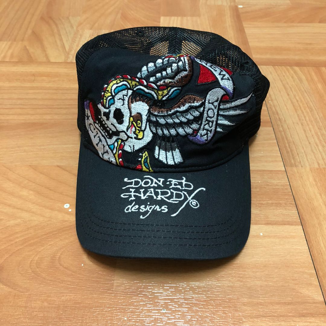 Ed hardy 骷髏刺繡網帽 棒球帽 帽子 卡車帽 古著 經典絕版品 vintage