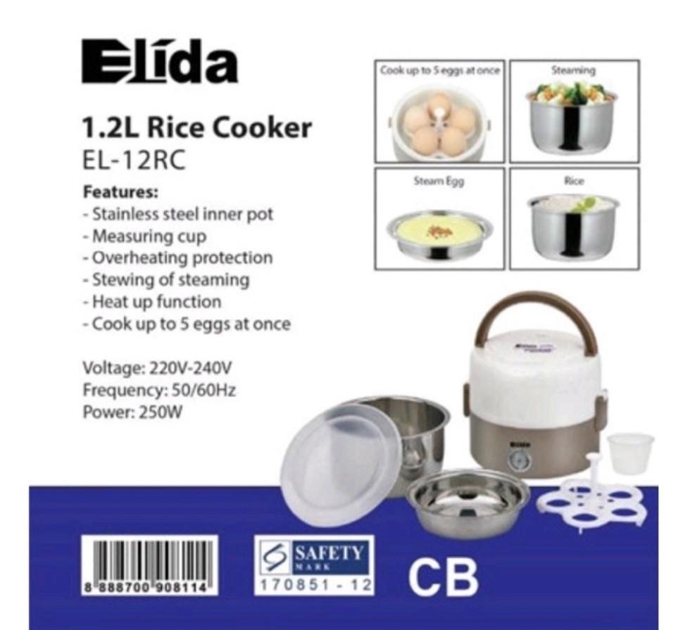 Elida 1.2L Rice Cooker/Steamer/Meal Cooker, TV & Home Appliances