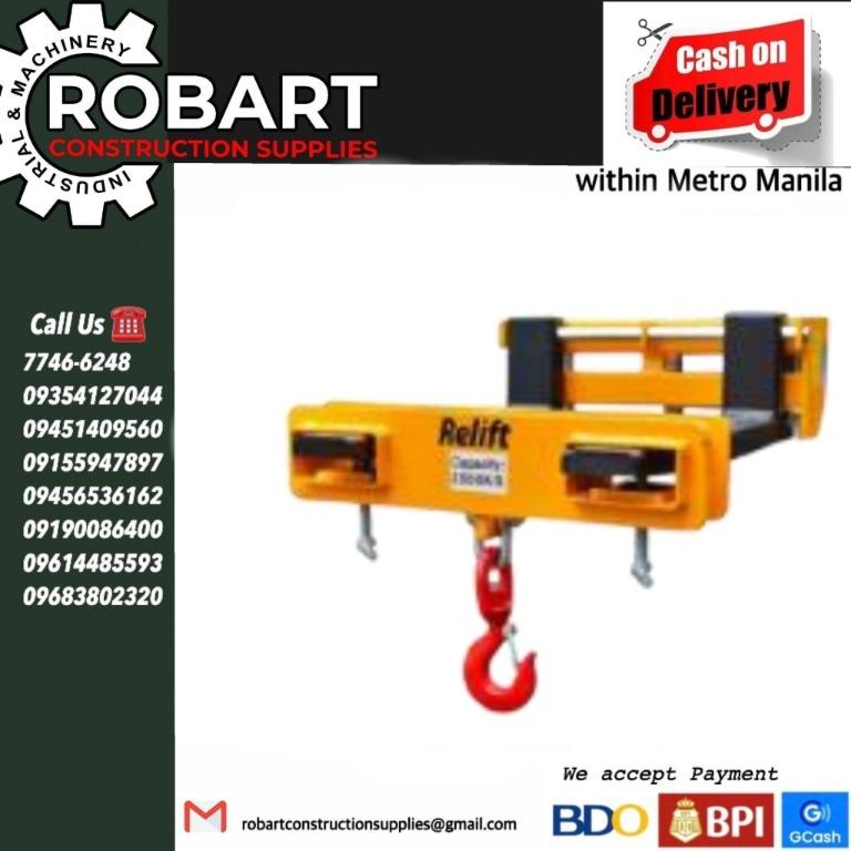 Fork Mounted Lifting Hook, Commercial & Industrial, Construction Tools &  Equipment on Carousell