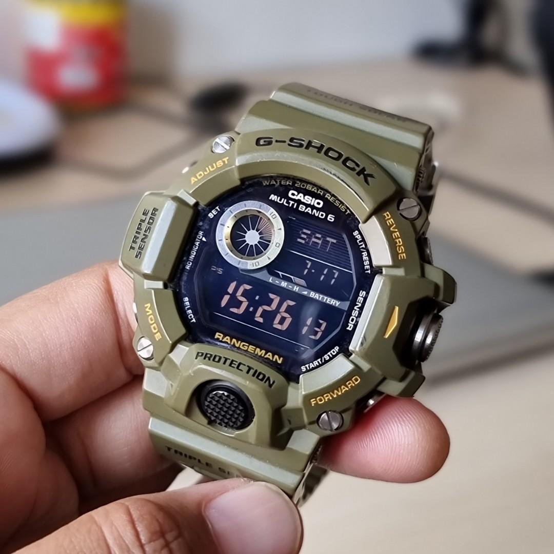 G Shock Rangeman GW9400 Triple Sensor Olive Green Luxury Watches