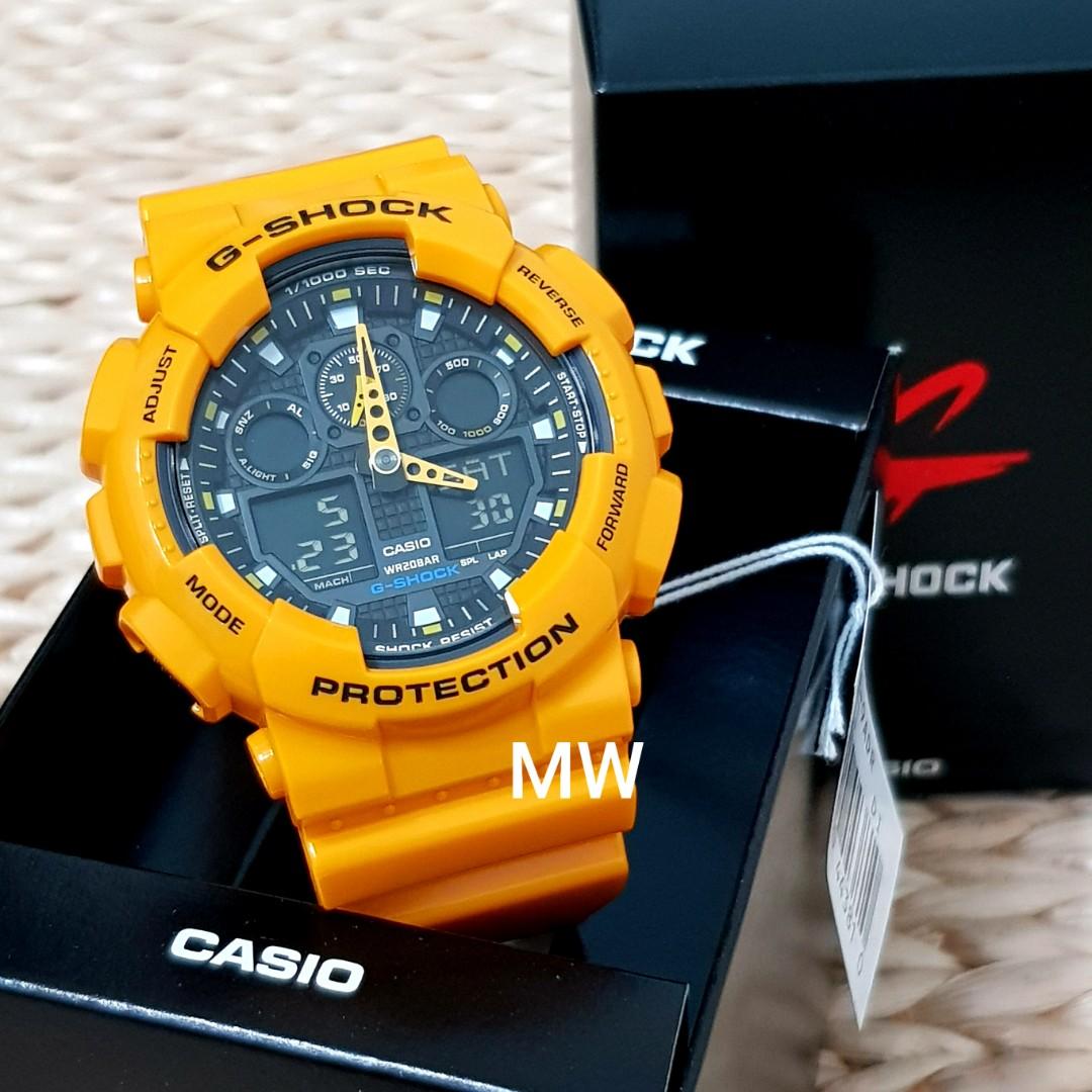G Shock yellow bumblebee ga100 ga 100 ga 100a 9 men s watch brand new