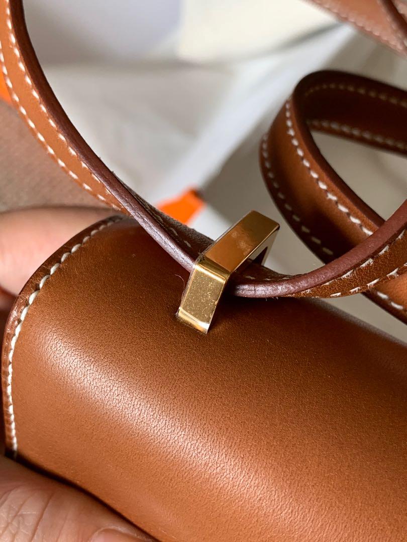 MIGHTYCHIC • HERMÈS Constance 18 Fauve Barenia Leather Gold