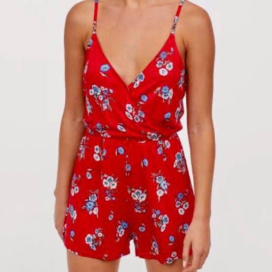 H&m red sales romper