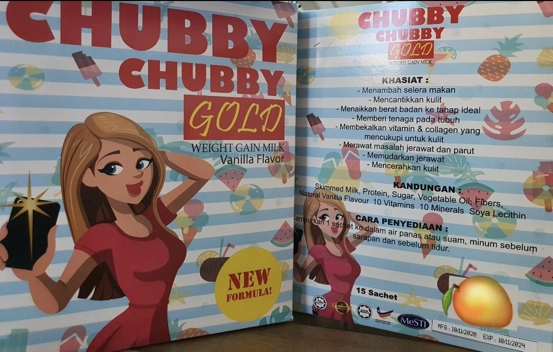 No Stock Po 14 Working Days Chubby Chubby Gold Weight Gain Milk Vanilla Flavor 15 Sachets Health Nutrition Health Supplements Vitamins Supplements On Carousell