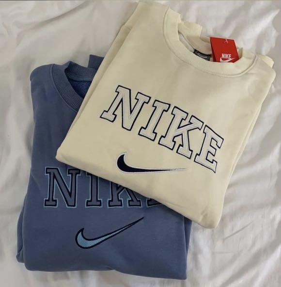 instock vintage 90s nike spellout sweatshirt clearance sale Women s Fashion Tops Longsleeves on Carousell