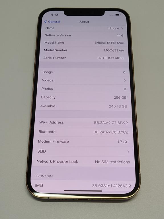 iPhone 12 Pro Max 256g 99%new iPhone12ProMax 256 No.4415, 手提電話