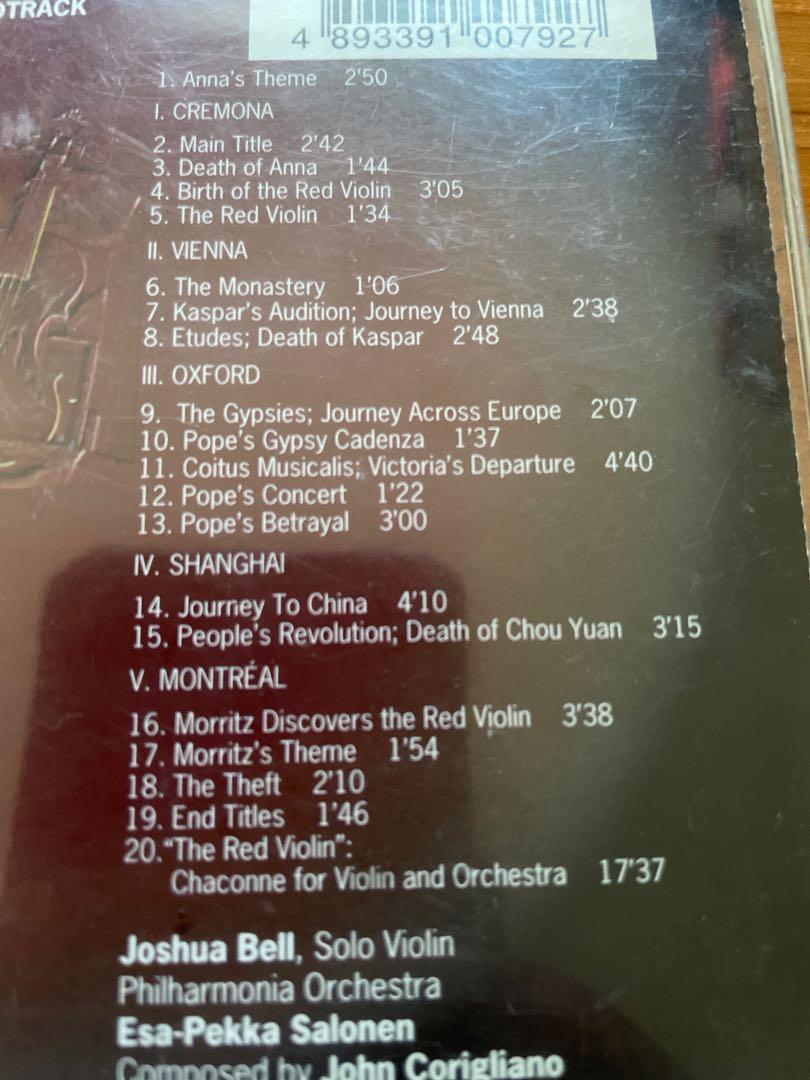 Joshua Bell The Red Violin Soundtrack CD, Hobbies & Toys, Music & Media