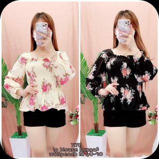 KODE 4.  7178b lp blouse bunga2 @115.000 wollpeach