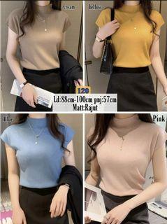 KODE 9. Blouse tgn pndek polos 120 @115.000 Bahan rajut fit to L