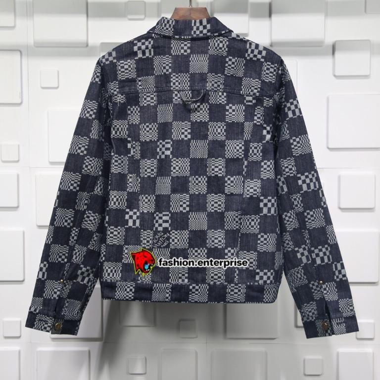 Louis Vuitton Distorted Damier Denim Jacket Indigo. Size 56