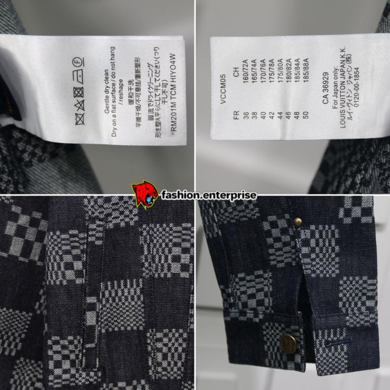 Shop Louis Vuitton Distorted Damier Denim Jacket by KICKSSTORE