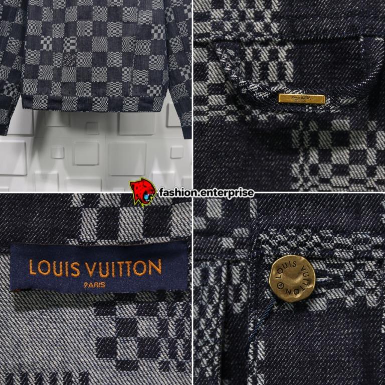 Louis Vuitton Distorted Damier Denim Pants Indigo. Size 34