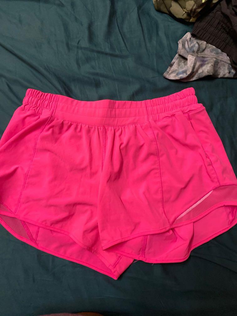 lululemon pink highlight shorts