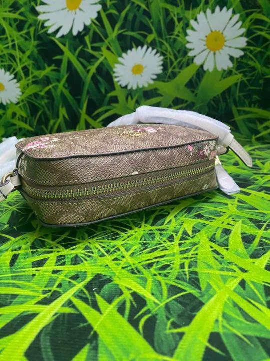 MINI CAMERA BAG IN SIGNATURE CANVAS WITH EVERGREEN FLORAL PRINT, Women